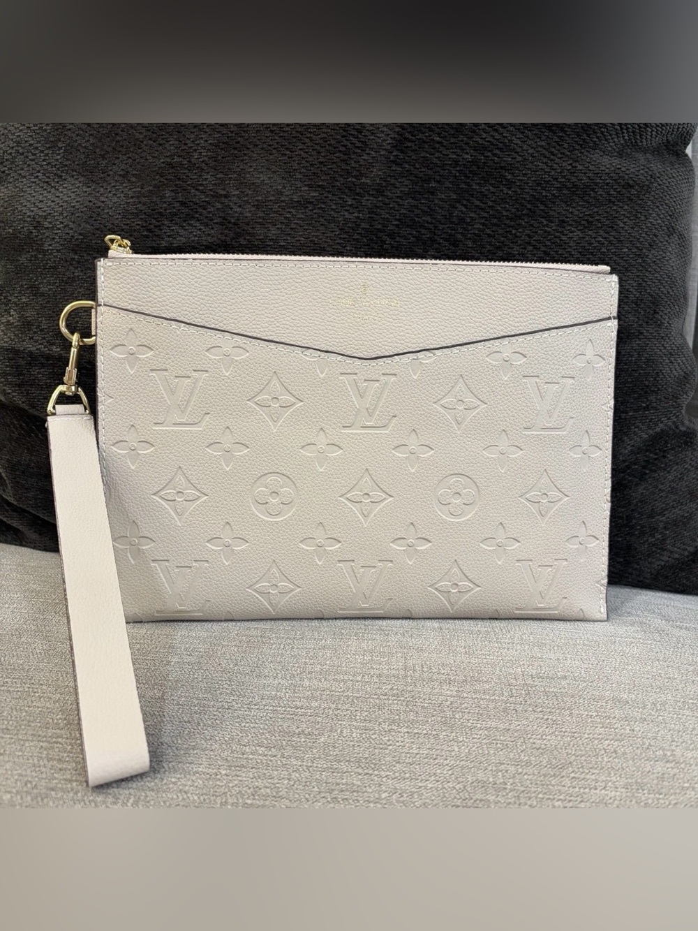 Louis Vuitton Monogram White Zip Wristlet Pouch